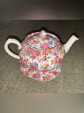 Vintage Lord Nelson Ware "Marina" Chintz Teapot with Matching Underplate